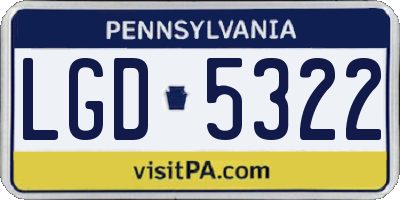 PA license plate LGD5322