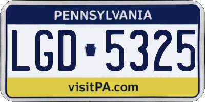 PA license plate LGD5325