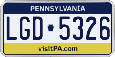 PA license plate LGD5326