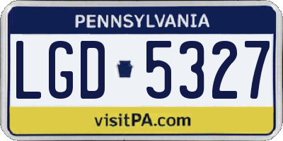 PA license plate LGD5327