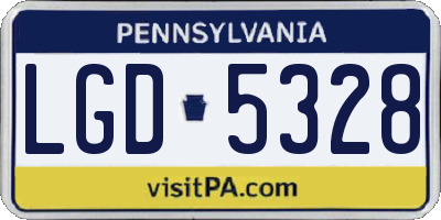 PA license plate LGD5328
