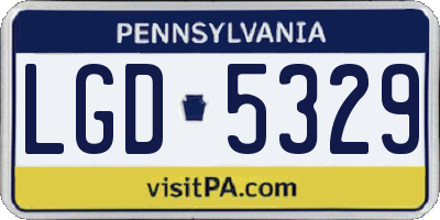 PA license plate LGD5329