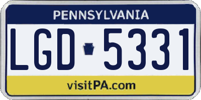 PA license plate LGD5331