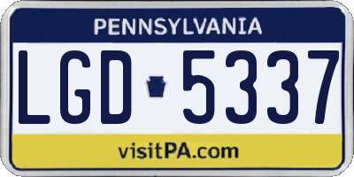 PA license plate LGD5337