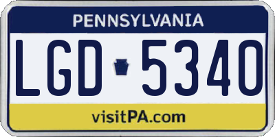 PA license plate LGD5340
