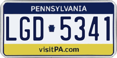 PA license plate LGD5341