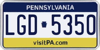 PA license plate LGD5350