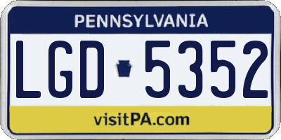 PA license plate LGD5352