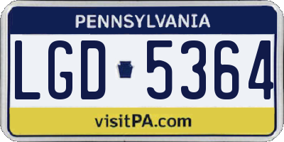 PA license plate LGD5364