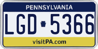 PA license plate LGD5366