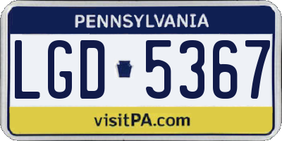 PA license plate LGD5367