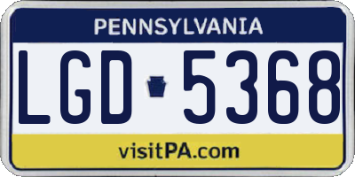 PA license plate LGD5368