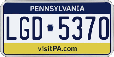 PA license plate LGD5370