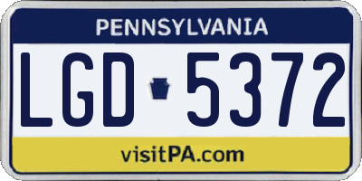 PA license plate LGD5372