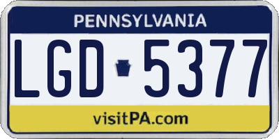 PA license plate LGD5377