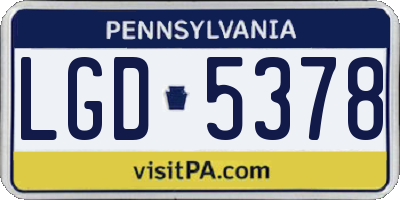 PA license plate LGD5378