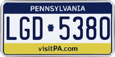 PA license plate LGD5380