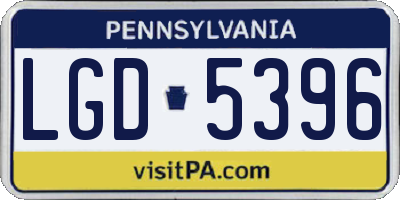 PA license plate LGD5396