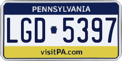 PA license plate LGD5397