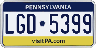 PA license plate LGD5399