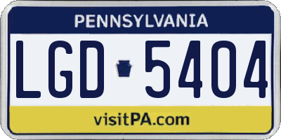 PA license plate LGD5404