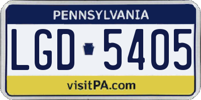 PA license plate LGD5405