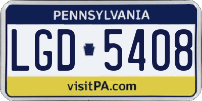 PA license plate LGD5408