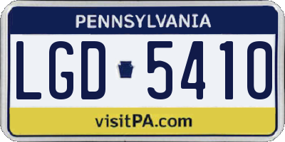 PA license plate LGD5410