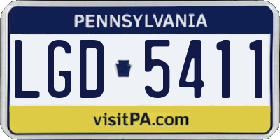 PA license plate LGD5411