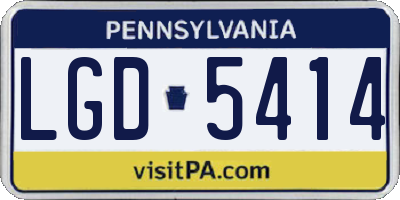PA license plate LGD5414