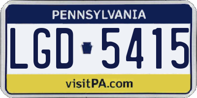 PA license plate LGD5415