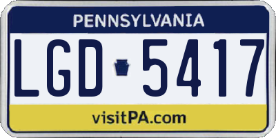 PA license plate LGD5417