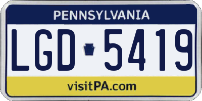 PA license plate LGD5419