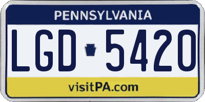 PA license plate LGD5420