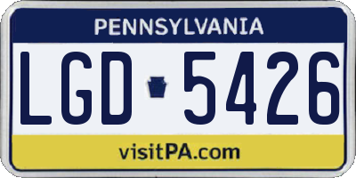 PA license plate LGD5426