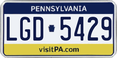 PA license plate LGD5429