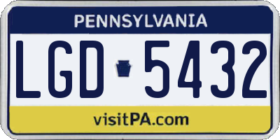 PA license plate LGD5432