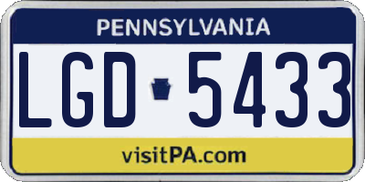 PA license plate LGD5433