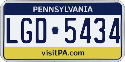 PA license plate LGD5434