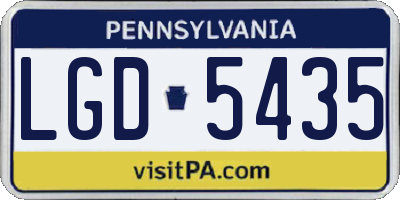 PA license plate LGD5435