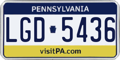 PA license plate LGD5436