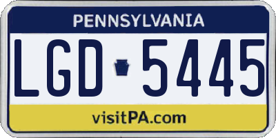 PA license plate LGD5445