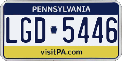 PA license plate LGD5446