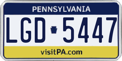 PA license plate LGD5447
