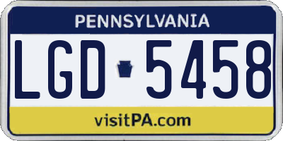 PA license plate LGD5458