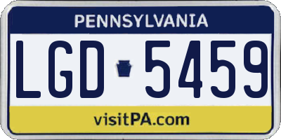 PA license plate LGD5459