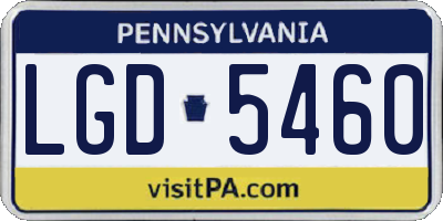 PA license plate LGD5460