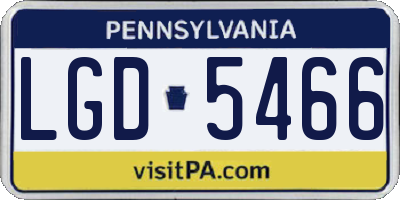 PA license plate LGD5466