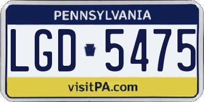 PA license plate LGD5475