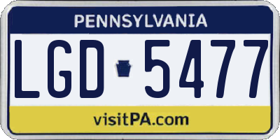 PA license plate LGD5477
